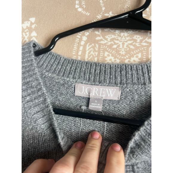 NWT J. Crew Gray Cable Knit Cardigan Sweater - Picture 5 of 8